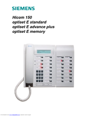 Siemens Hicom 150 optiset E advance plus User Manual