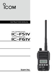 Icom IC-F61V Instruction Manual