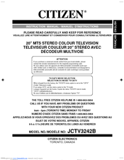 Citizen JCTV3242B Instruction Manual