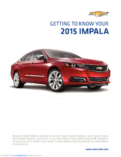 Chevrolet 2015 Impala Getting To Know Manual