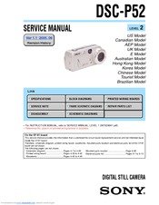 Sony DSC-P52 - Cyber-shot 3.2MP Digital Camera Service Manual