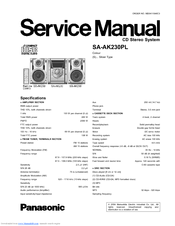 Panasonic SA-AK230 Service Manual