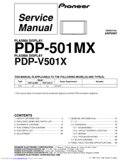Pioneer PDP-V501X Service Manual