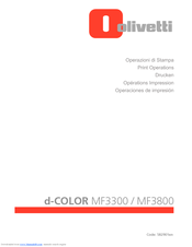 Olivetti d-COLOR MF3800 Operations