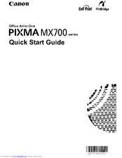Canon PIXMA MX700 Series Quick Start Manual