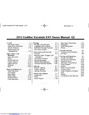 Cadillac 2012 escalade ext Owner's Manual