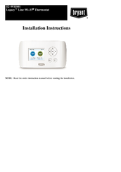 Bryant T2--WHS01 Installation Instructions Manual
