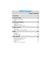 Ford 2002 Ranger User Manual