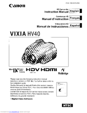Canon Vixia HV40 Instruction Manual