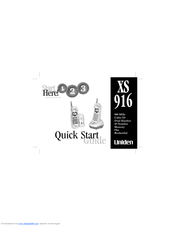 Uniden XS 916 Quick Start Manual