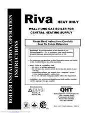 QHT Riva Installation, Operation And Service Instructions