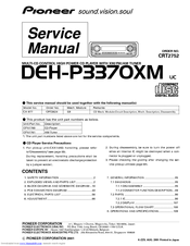 Pioneer DEH-P3370XM UC Service Manual