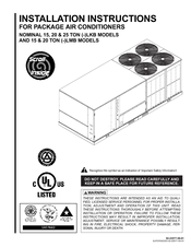 Rheem Air Conditioners Installation Instructions Manual