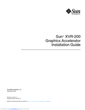 Sun Microsystems Sun XVR-200 Installation Manual