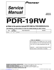 Pioneer PDR-19RW Service Manual