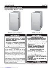 Nordyne 126N-45DSA Installation Instructions Manual