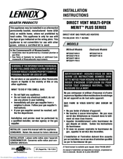 Lennox MPD35PF-NE-B Installation Instructions Manual