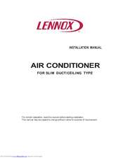 Lennox AIR CONDITIONER Installation Manual