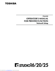 Toshiba SmartLink e-STUDIO16 Operator's Manual