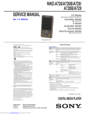 Sony Walkman NWZ-A728B Service Manual