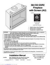 Travis Industries GreenSmart 2 Fireplace 564 SS GSR2 Installation Manual