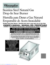 Charmglow Stainless Steel Natural Gas Drop-In Sear Burner Owner's Manual
