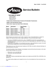 Ariens Sno-Thro 926326 Service Bulletin
