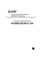 Mitsubishi Electric FR-ABR-H1.5K Instruction Manual