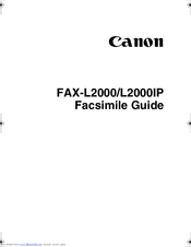 Canon FAX-L2000 Facsimile Manual