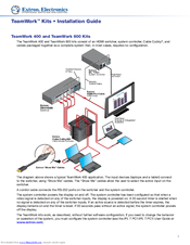 Extron electronics TeamWork 400 Kits Installation Manual