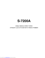 Brother S-7200A Instruction Manual