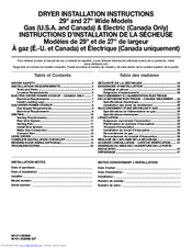 Whirlpool MGDX700XL Installation Instructions Manual