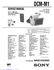 Sony MDDISCAM DCM-M1 Service Manual
