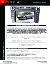 Rosen DS-MZ0740 Mazda CX-7 Installation Manual