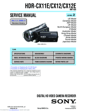Sony Handycam HDR-CX11E Service Manual