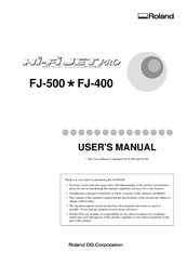 Roland Hi-Fi JET Pro FJ-400 User Manual