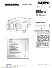 Sanyo WF10 - PLV WXGA LCD Projector Service Manual