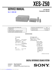 Sony XES-Z50 Service Manual