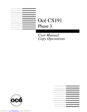 Oce CS191 Phase 3 User Manual