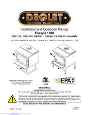 Drolet Escape 1800 DB03101 Installation And Operation Manual
