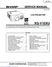 Sharp XG-V10XU - Conference Series XGA LCD Projector Service Manual