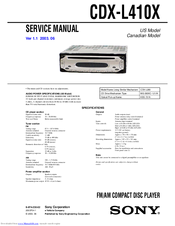 Sony CDX-L410X - Fm/am Compact Disc Player Service Manual
