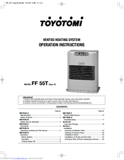 Toyotomi FF-55T Operation Instructions Manual