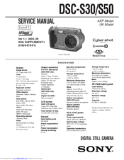 Sony Cyber-Shot DSC-S30 Service Manual