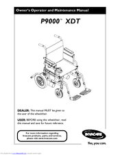 Invacare P9000 XDT Owner's Operator And Maintenance Manual