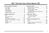 Chevrolet Aveo 2007 Owner's Manual