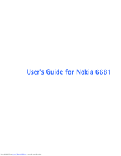 Nokia 6681 - Cell Phone 8 MB User Manual