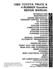 Toyota 4-Runner 1985 Repair Manual