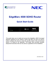 NEC EdgeMarc 4500 Quick Start Manual