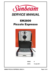 Sunbeam EM2800 Piccolo Espresso Service Manual